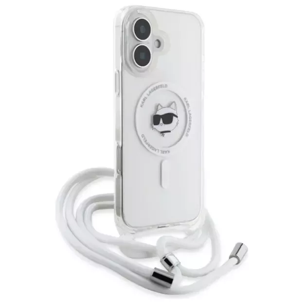 Karl Lagerfeld IML Choupette Head &amp  Cord Magsafe iPhone 16 Case - Clear 8