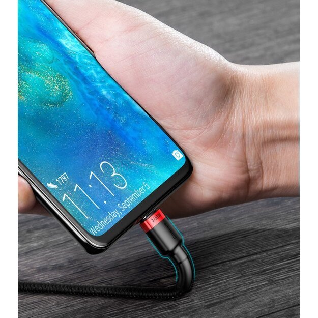Baseus CATKLF-AL91 USB-C - USB-C PD QC cable 100W 5A 480Mb/s 2m - black and red 17