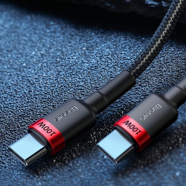 Baseus CATKLF-AL91 USB-C - USB-C PD QC cable 100W 5A 480Mb/s 2m - black and red 10