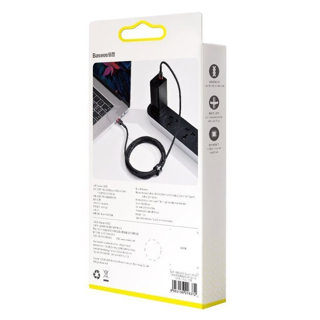 Baseus CATKLF-AL91 USB-C - USB-C PD QC cable 100W 5A 480Mb/s 2m - black and red 22