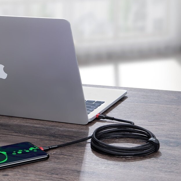 Baseus CATKLF-AL91 USB-C - USB-C PD QC cable 100W 5A 480Mb/s 2m - black and red 5