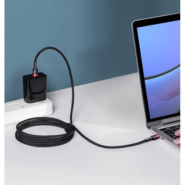 Baseus CATKLF-AL91 USB-C - USB-C PD QC cable 100W 5A 480Mb/s 2m - black and red 7