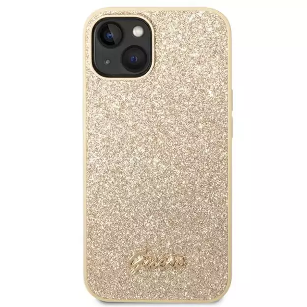 Guess GUHCP14MHGGSHD iPhone 14 Plus 6,7  złoty/gold hard case Glitter Script 2