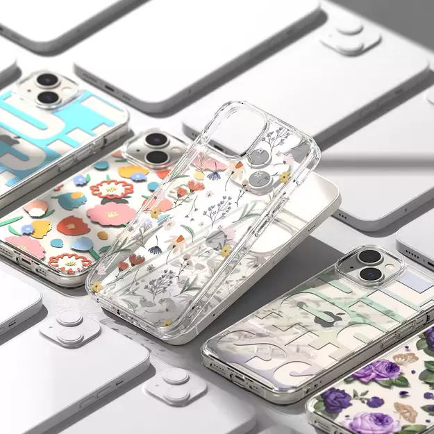 Ringke Fusion Design Armored Sleeve Cover with Gel Frame for iPhone 14 Plus transparent (Floral) (FD637E31) 16