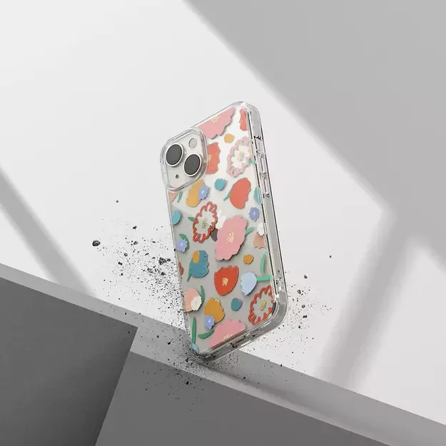 Ringke Fusion Design Armored Sleeve Cover with Gel Frame for iPhone 14 Plus transparent (Floral) (FD637E31) 19