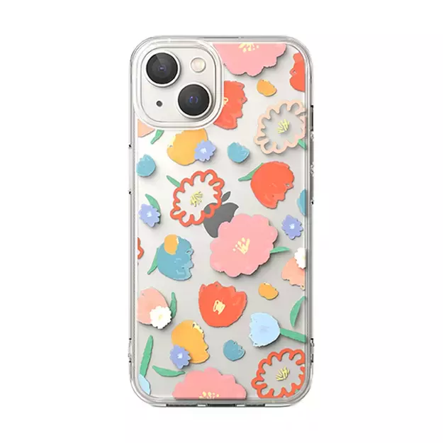 Ringke Fusion Design Armored Sleeve Cover with Gel Frame for iPhone 14 Plus transparent (Floral) (FD637E31) 14