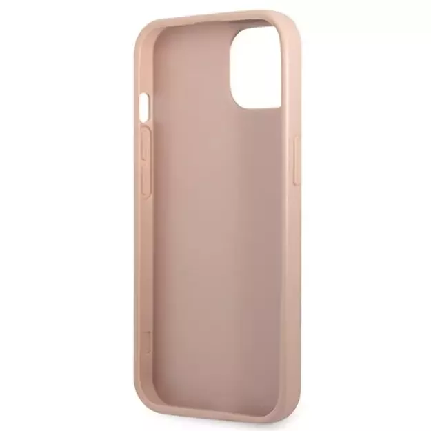 Guess GUHCP13SPSATPP iPhone 13 mini 5,4 &quot pink / pink hardcase SaffianoTriangle Logo Cardslot 10