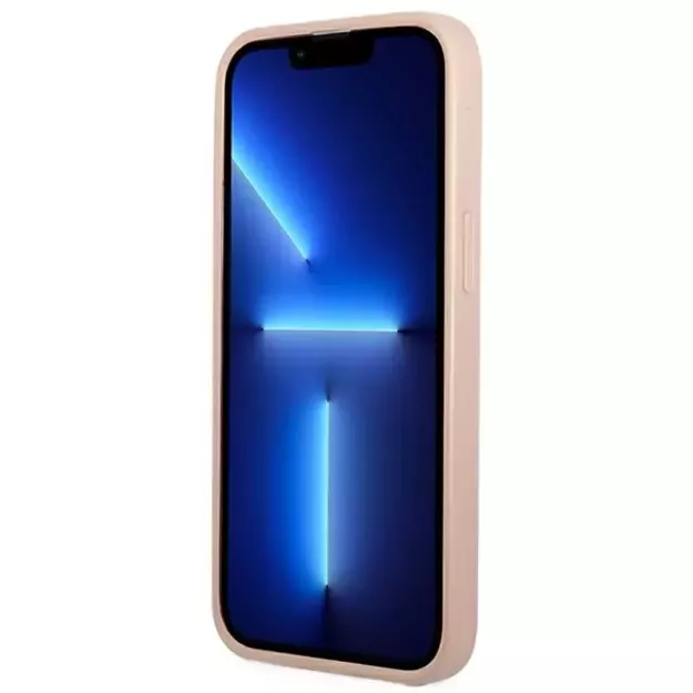 Guess GUHCP13SPSATPP iPhone 13 mini 5,4 &quot pink / pink hardcase SaffianoTriangle Logo Cardslot 8