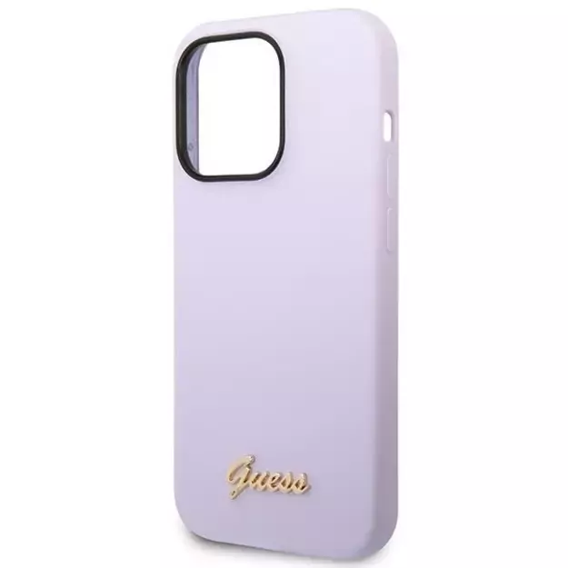 Guess GUHCP14LSLSMU iPhone 14 Pro 6.1&quot  purple/purple hard case Silicone Vintage Gold Logo 4