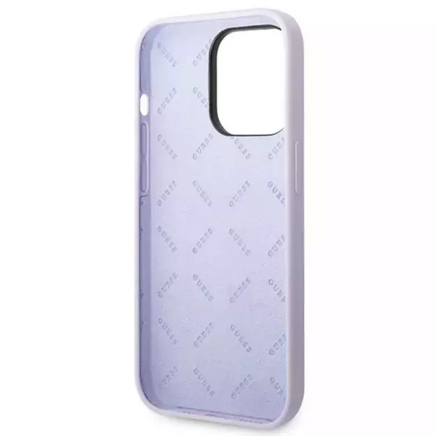 Guess GUHCP14LSLSMU iPhone 14 Pro 6.1&quot  purple/purple hard case Silicone Vintage Gold Logo 5