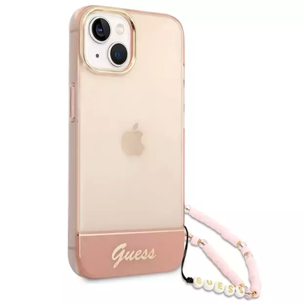 Guess GUHCP14MHGCOHP iPhone 14 Plus 6.7&quot  pink/pink hardcase Translucent Pearl Strap 2