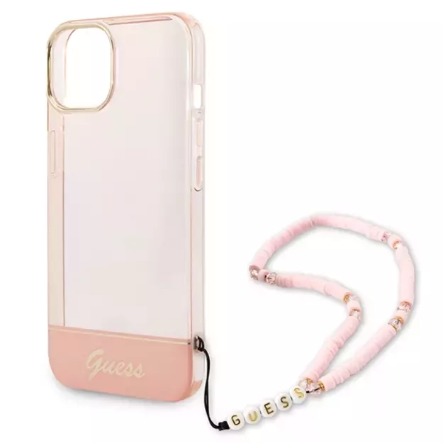 Guess GUHCP14MHGCOHP iPhone 14 Plus 6.7&quot  pink/pink hardcase Translucent Pearl Strap 4