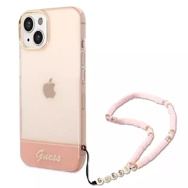 Guess GUHCP14MHGCOHP iPhone 14 Plus 6.7&quot  pink/pink hardcase Translucent Pearl Strap
