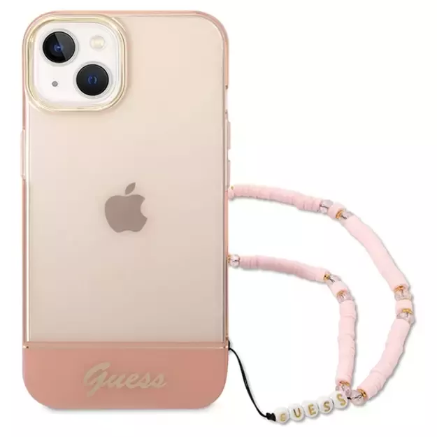 Guess GUHCP14MHGCOHP iPhone 14 Plus 6.7&quot  pink/pink hardcase Translucent Pearl Strap 1