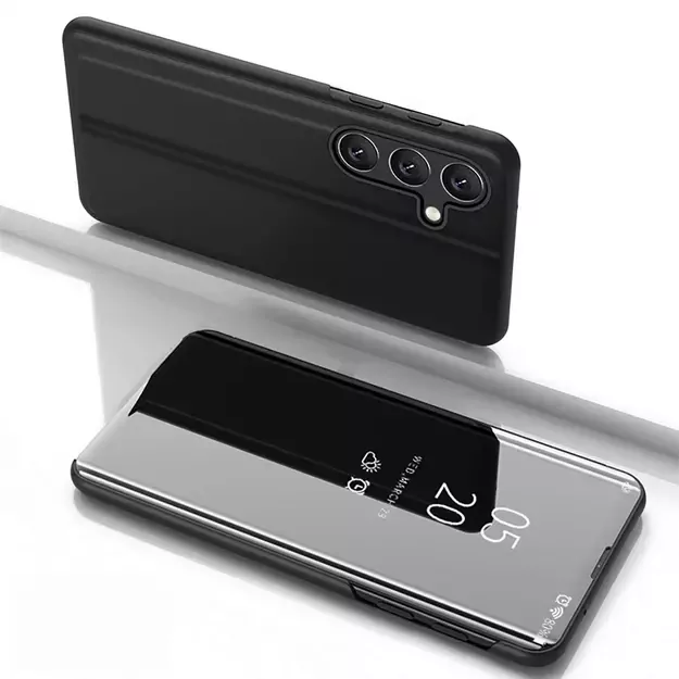 Clear View Case for Samsung Galaxy S25+ Cover with Flip - Black