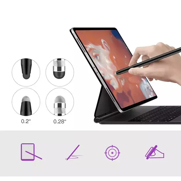 Tech-Protect USP100 4-TIP Touch Stylus Passive Pen - Black 10