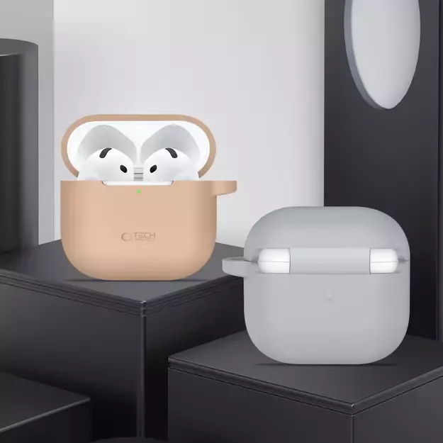 Tech-Protect Silicone Hook Case for AirPods 4 - Gray 7