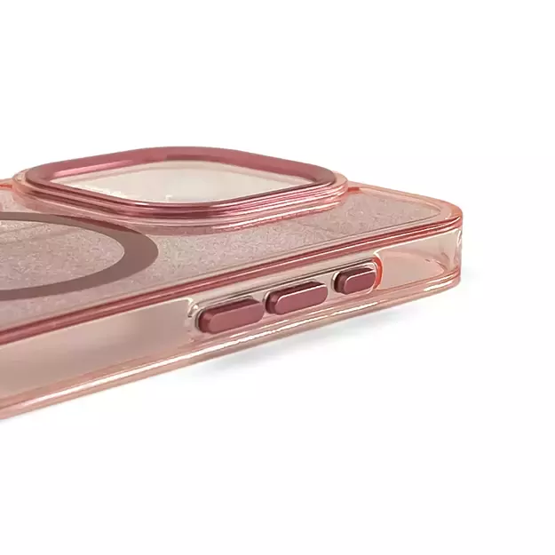 Wozinsky Glitter Case with Mag Safe for Samsung Galaxy S24 FE - Pink with Glitter 2