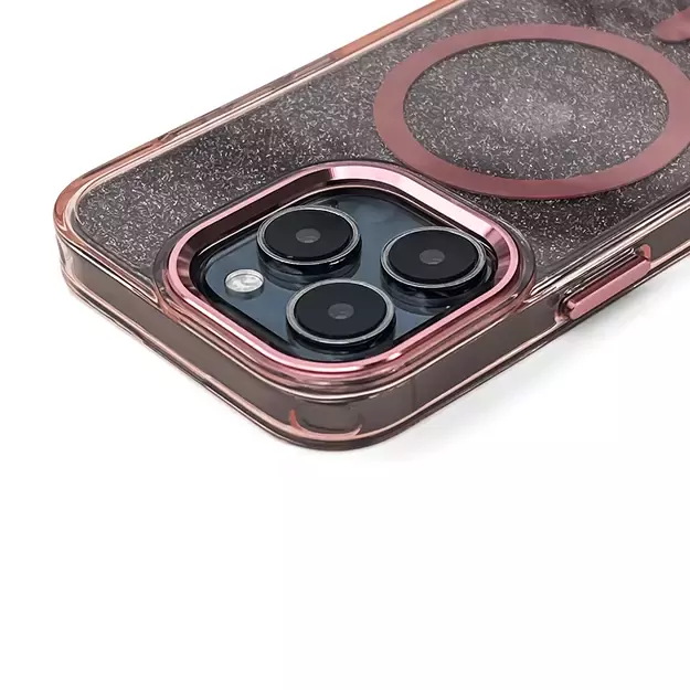 Wozinsky Glitter Case with Mag Safe for Samsung Galaxy S24 FE - Pink with Glitter 4