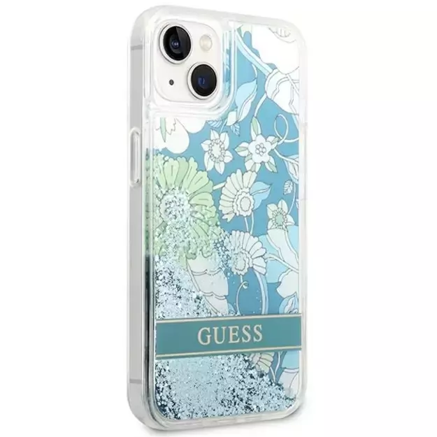 Guess GUHCP14MLFLSN iPhone 14 Plus 6.7 &quot green / green hardcase Flower Liquid Glitter 11
