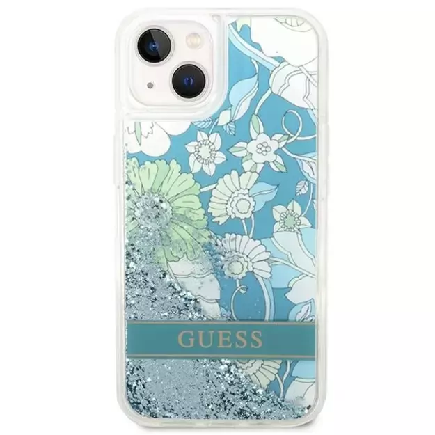 Guess GUHCP14MLFLSN iPhone 14 Plus 6.7 &quot green / green hardcase Flower Liquid Glitter 10