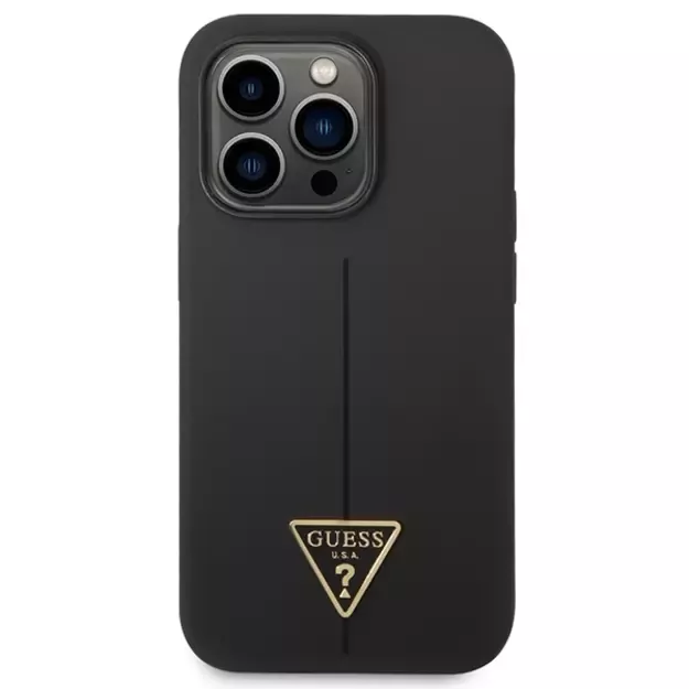 Guess GUHCP14XSLTGK iPhone 14 Pro Max 6.7&quot  black/black hardcase Silicone Triangle 8