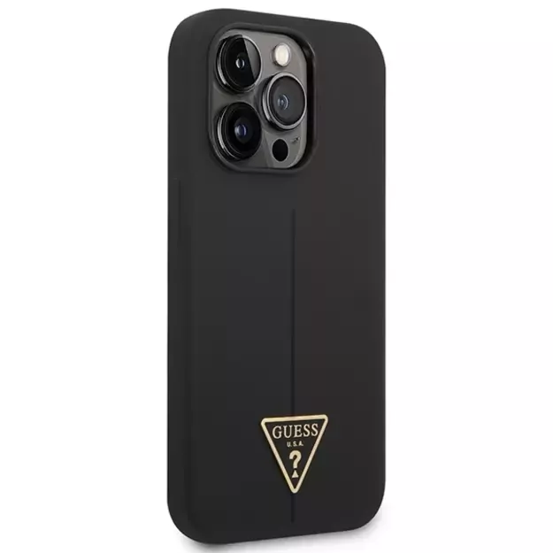 Guess GUHCP14XSLTGK iPhone 14 Pro Max 6.7&quot  black/black hardcase Silicone Triangle 10