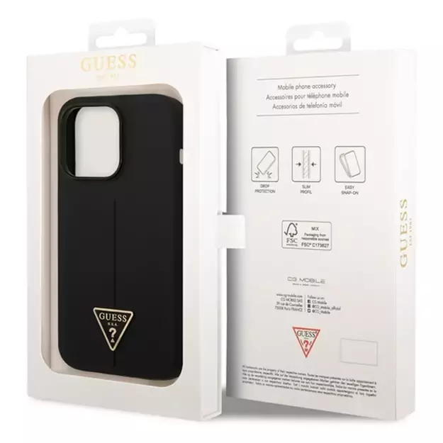 Guess GUHCP14XSLTGK iPhone 14 Pro Max 6.7&quot  black/black hardcase Silicone Triangle 14