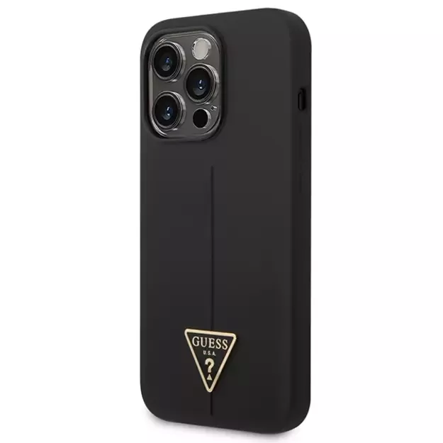 Guess GUHCP14XSLTGK iPhone 14 Pro Max 6.7&quot  black/black hardcase Silicone Triangle 9
