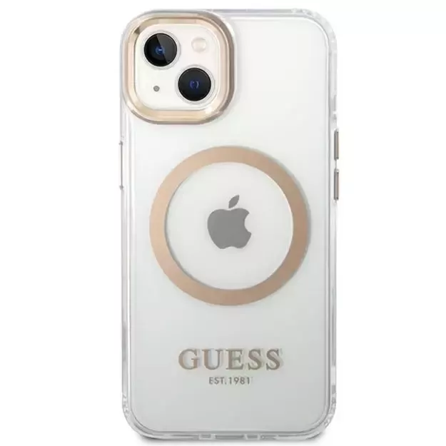Guess GUHMP14MHTRMD iPhone 14 Plus 6.7 &quot gold / gold hard case Metal Outline Magsafe 2