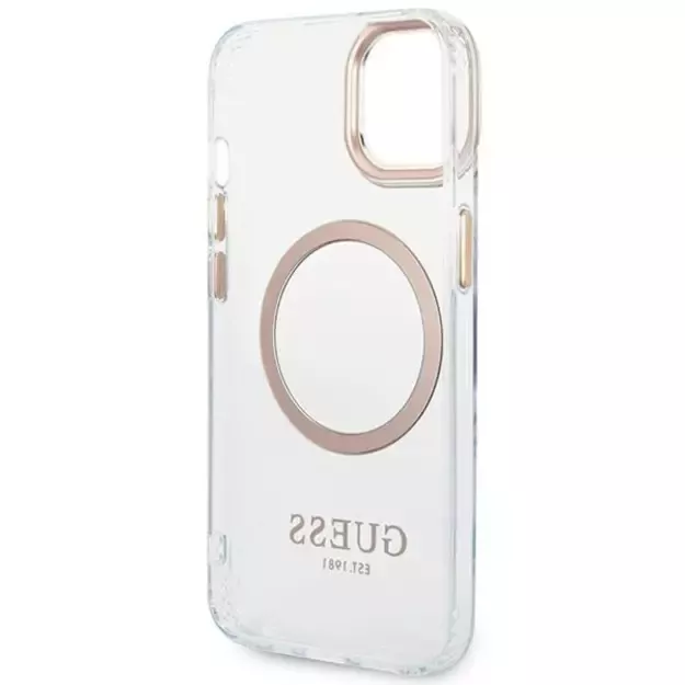 Guess GUHMP14MHTRMD iPhone 14 Plus 6.7 &quot gold / gold hard case Metal Outline Magsafe 6