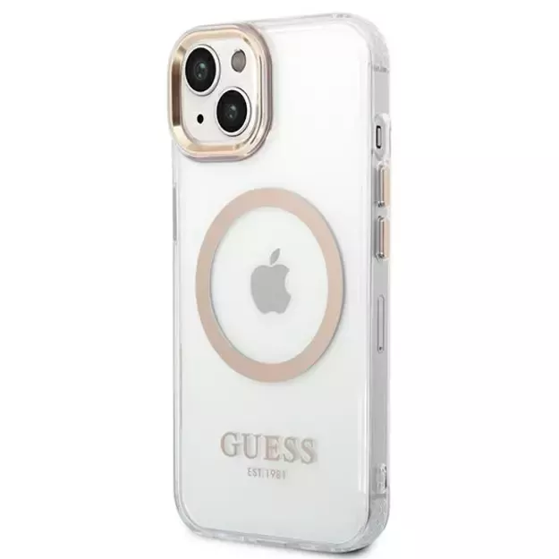 Guess GUHMP14MHTRMD iPhone 14 Plus 6.7 &quot gold / gold hard case Metal Outline Magsafe 1