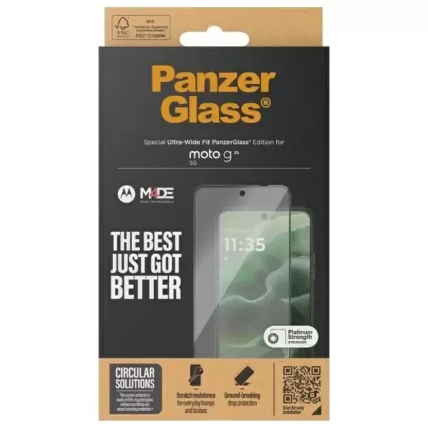 PanzerGlass Screen Protection Ultra-Wide Fit Tempered Glass for Motorola Moto G35 5G 2