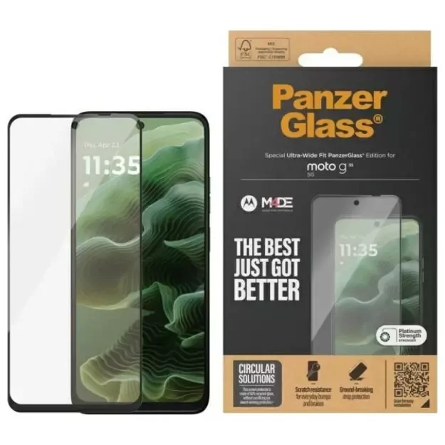 PanzerGlass Screen Protection Ultra-Wide Fit Tempered Glass for Motorola Moto G35 5G