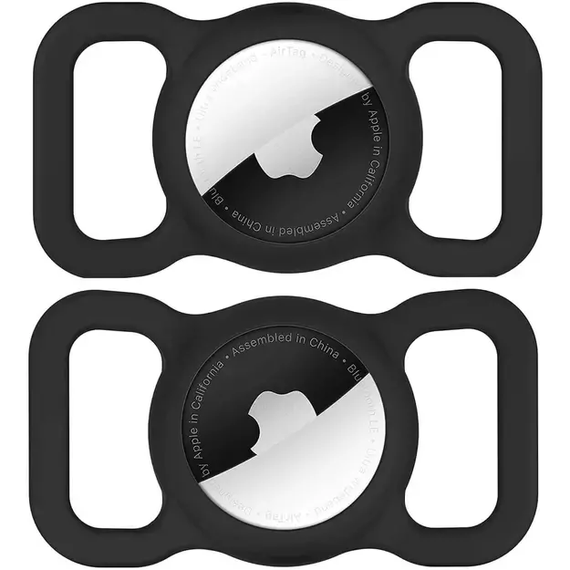 Apple AirTag Silicone Case for Dog or Cat Collar - Black
