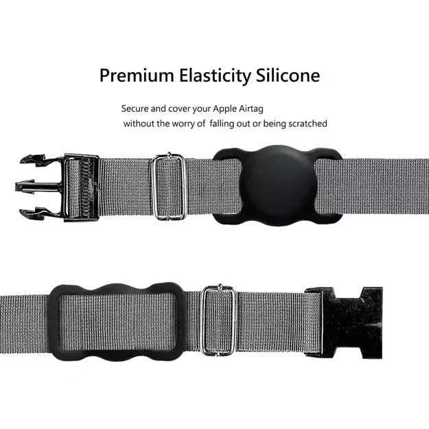 Apple AirTag Silicone Case for Dog or Cat Collar - Black 6