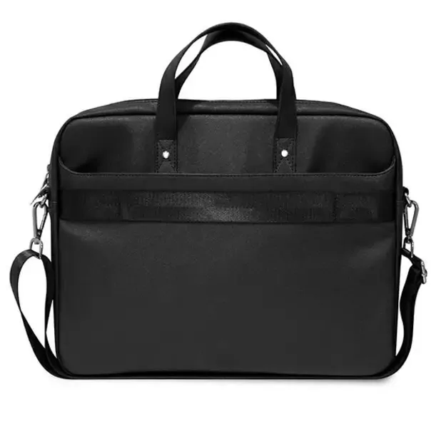 Guess Saffiano Triangle Logo bag for a 16&#39 &#39  laptop - black 4