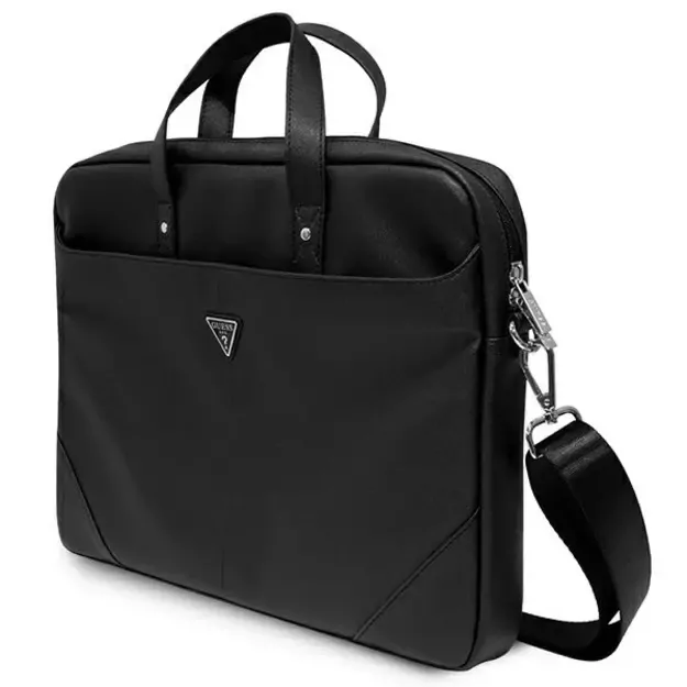 Guess Saffiano Triangle Logo bag for a 16&#39 &#39  laptop - black 3