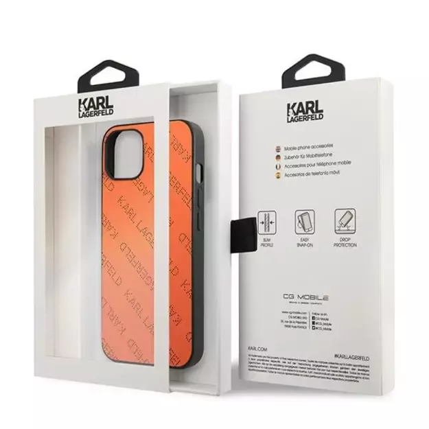 Karl Lagerfeld KLHCP13SPTLO iPhone 13 mini 5,4 &quot hardcase orange / orange Perforated Allover 7
