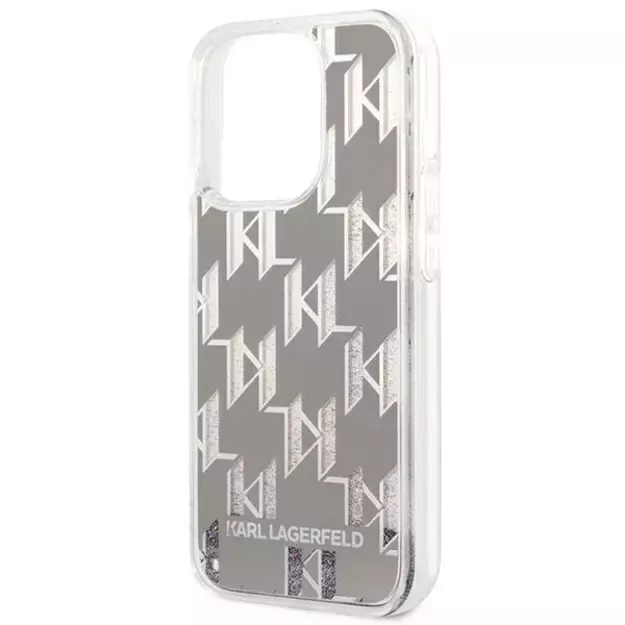 Karl Lagerfeld KLHCP14LLMNMS iPhone 14 Pro 6.1 &quot hardcase silver / silver Liquid Glitter Monogram 5