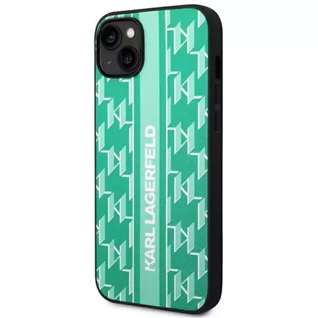 Karl Lagerfeld KLHCP14MPGKLSKN iPhone 14 Plus 6.7 &quot hardcase green / green Monogram Stripe 1