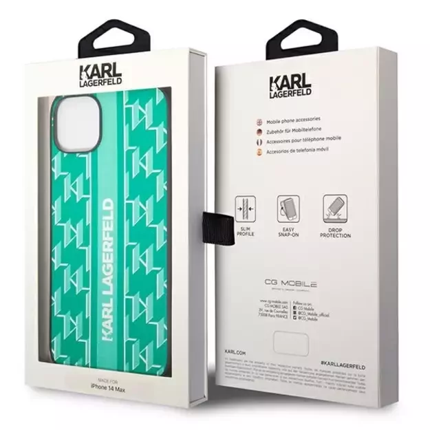 Karl Lagerfeld KLHCP14MPGKLSKN iPhone 14 Plus 6.7 &quot hardcase green / green Monogram Stripe 7
