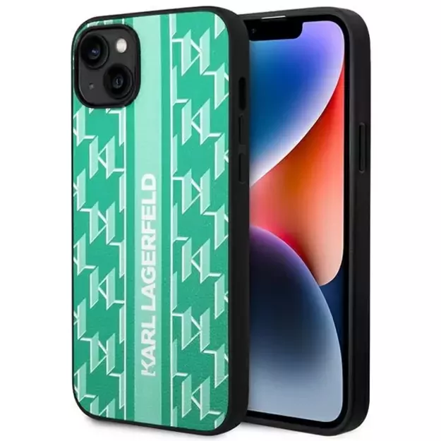 Karl Lagerfeld KLHCP14MPGKLSKN iPhone 14 Plus 6.7 &quot hardcase green / green Monogram Stripe