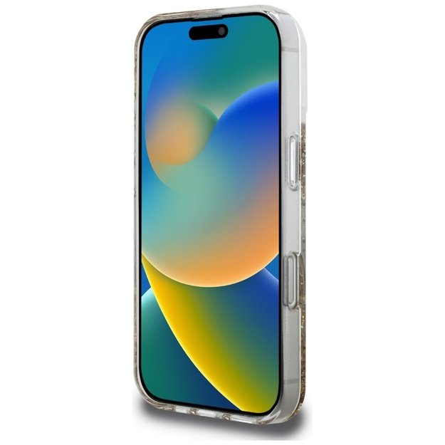 Guess HC Resin Bottom Glitter MagSafe case for iPhone 16 - gold 4