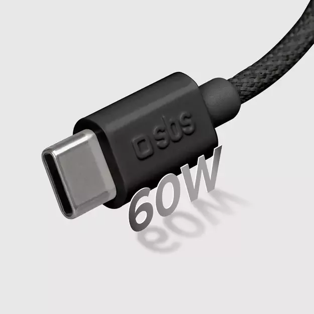 SBS TECABLETISSUETCK USB-C - USB-C 1.5m 60W braided cable - black 15