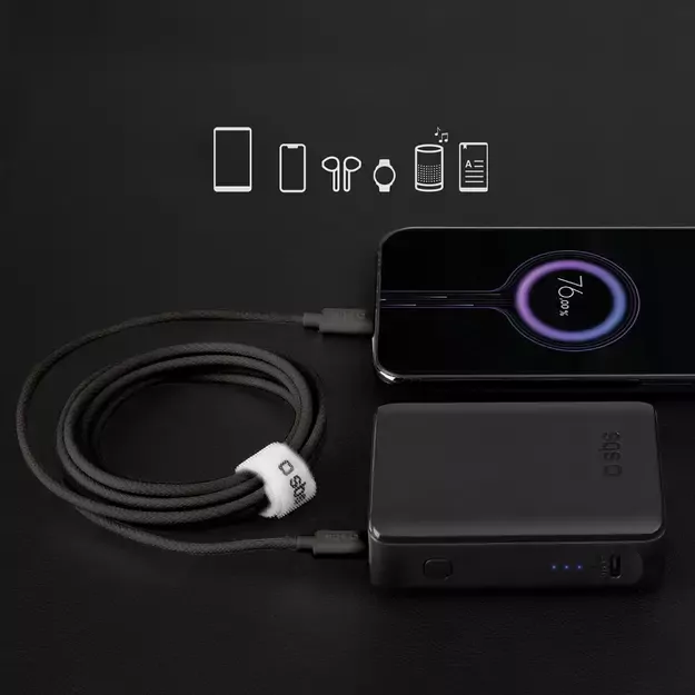 SBS TECABLETISSUETCK USB-C - USB-C 1.5m 60W braided cable - black 11