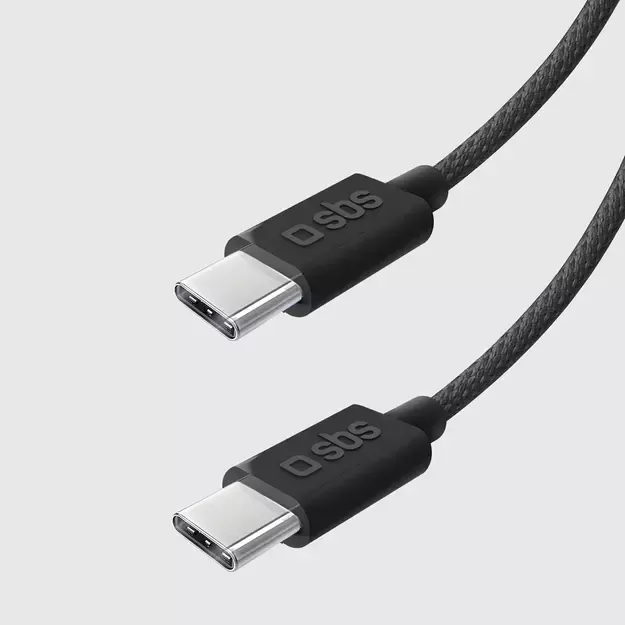 SBS TECABLETISSUETCK USB-C - USB-C 1.5m 60W braided cable - black 18