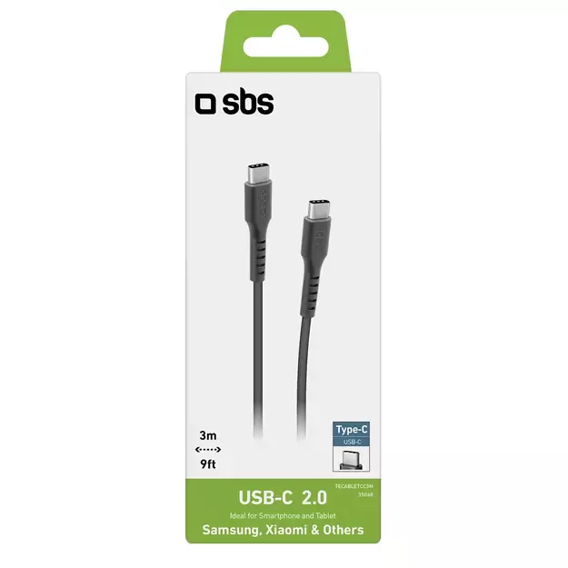 SBS TECABLETCC3M USB-C - USB-C 3m Cable - Black 1