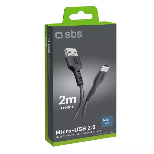 SBS TECABLEMICRO2K USB-A - Micro-USB Cable 2 m - Black 2