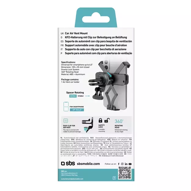 SBS TESUPGRAVSTD gravity smartphone holder - black 8